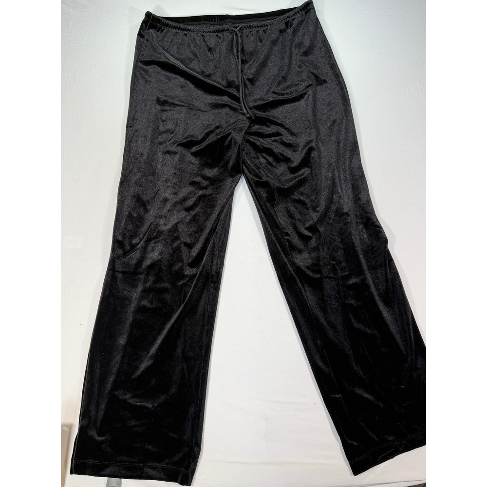 Lauren Ralph Lauren Pajama Set Women's Medium Black Velour 2 Piece Sleepwear - Picture 9 of 16
